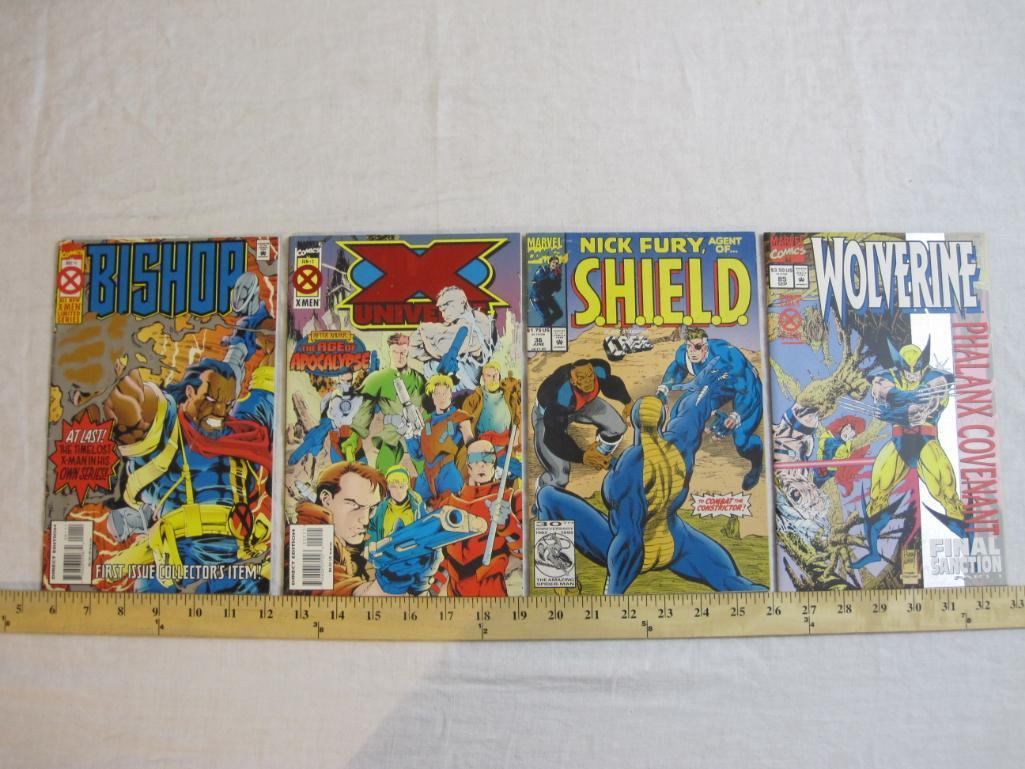 Lot of 4 Marvel Comics including Wolverine No. 85, Bishop NO. 1, X Universe No. 2, and Nick Fury,