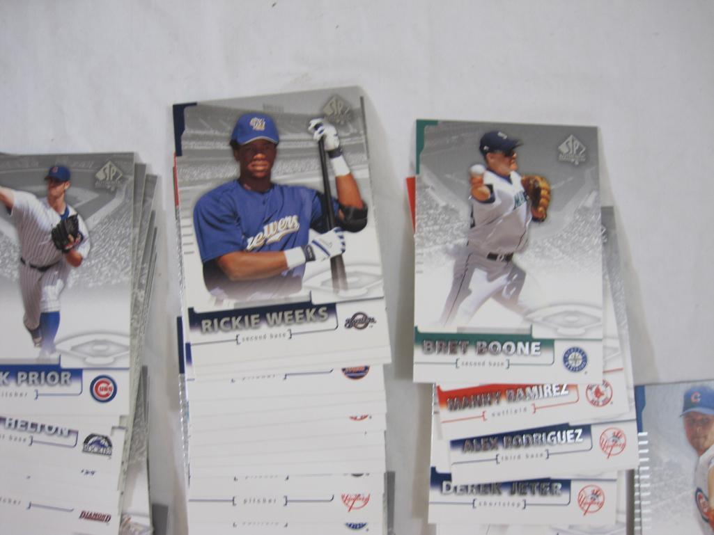 Large Lot of Upper Deck SP Authentic MLB Baseball Trading Cards including Brian Giles, Greg Maddux,