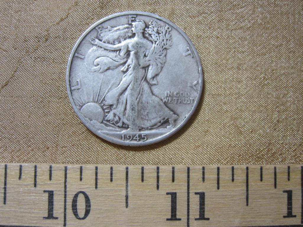 One Silver 1945-S Walking Liberty Half Dollar, 12.2 g