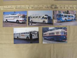 Lot of 11 unused color postcards of buses, in use during the 1970s and 1980s, from: Oakland, PA (2);