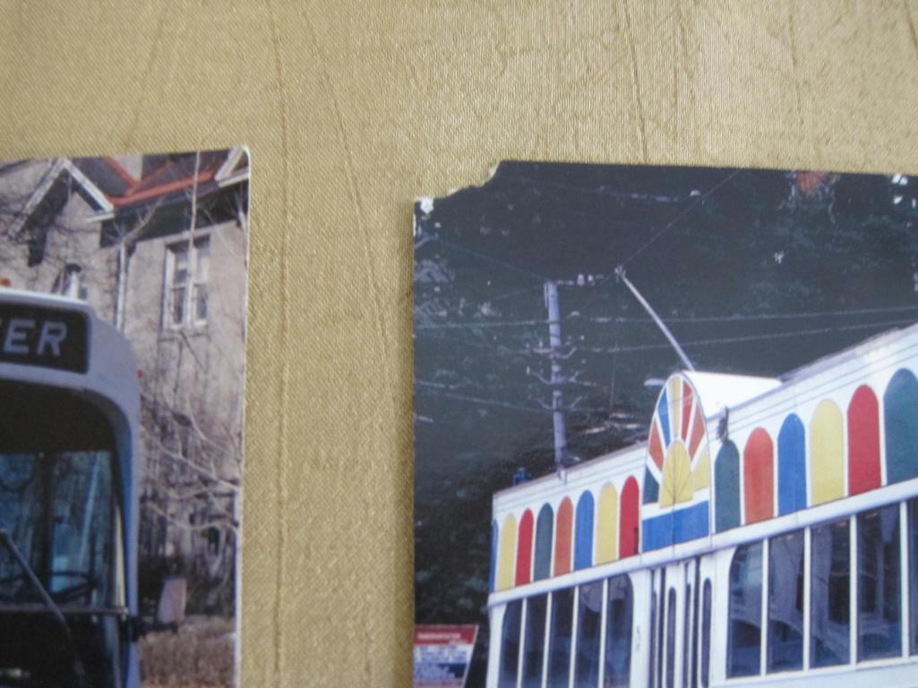 Lot of 11 unused color postcards of buses, in use during the 1970s and 1980s, from: Oakland, PA (2);