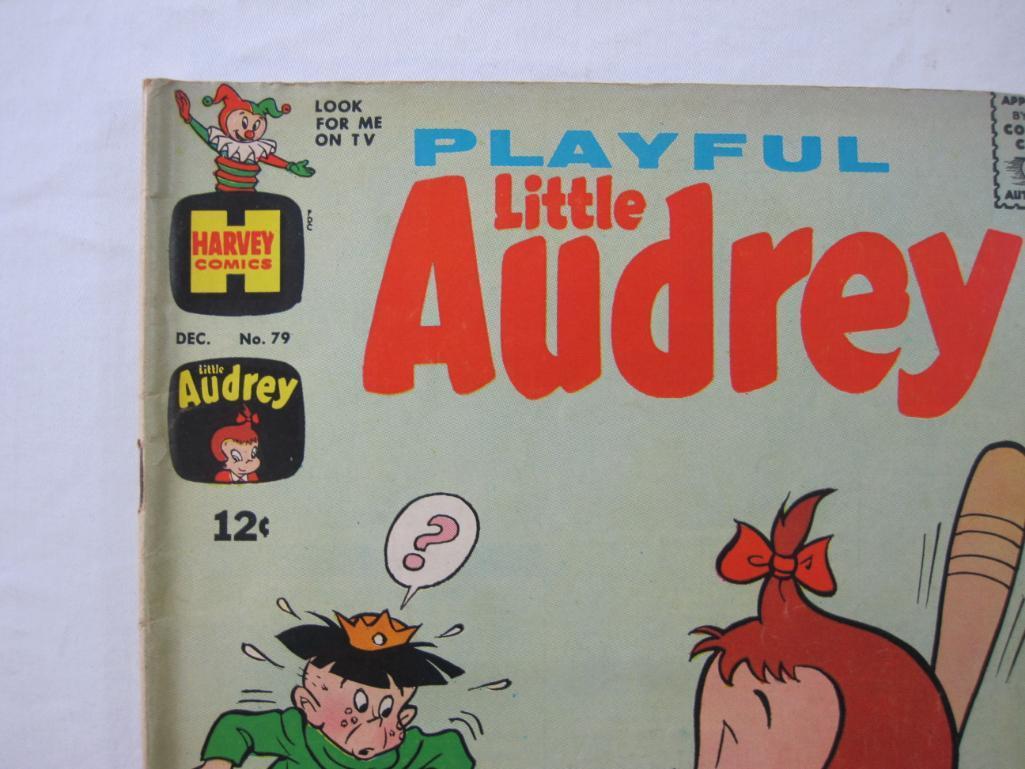 Three Silver Age Comic Book Issues of Playful Little Audrey Nos. 69 (April 1967), 79 (December 1968)