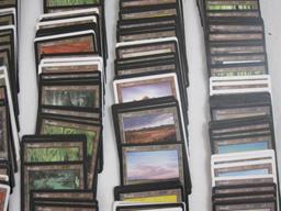 Lot of Magic the Gathering MTG LANDS, sleeve protectors, and dice, 3 lbs 10 oz
