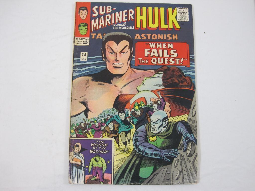 Sub-Mariner and The Incredible Hulk Tales to Astonish Comic Book No. 74 December 1965, comic has
