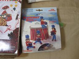 Box Lot of Vintage Christmas items, patterns, Beadery Craft Products and more