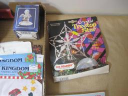Box Lot of Vintage Christmas items, patterns, Beadery Craft Products and more