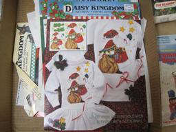 Box Lot of Vintage Christmas items, patterns, Beadery Craft Products and more