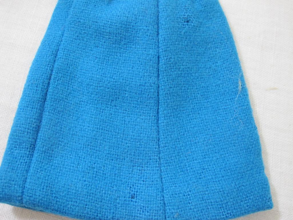 Lot of Vintage Barbie Clothes including blue skirt & jacket set, licensed Barbie striped skirt and