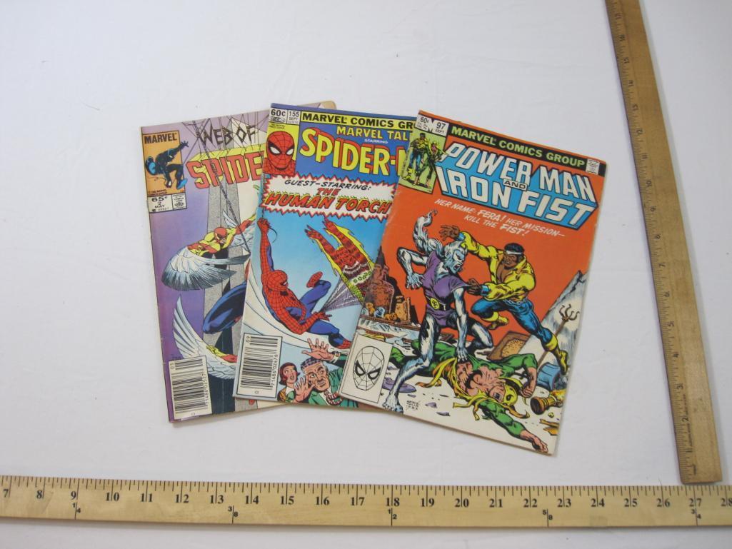 Three Marvel Comics including Web of Spider-Man No. 2 May 1985, Marvel Tales Featuring Spider-Man