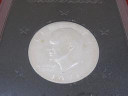 One 1971-S Eisenhower US Proof Silver Dollar, packaged by US Mint