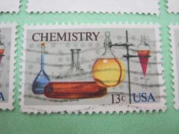 Three dozen plus canceled 1976 13 cent Chemistry United States postage stamps, #1685