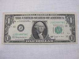 Three Series 1963 B Joseph W Barr Signed One Dollar Bills: G72551707I, G97798300H & J20148878C