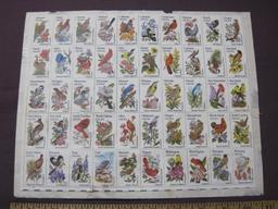 Sheet of 50 2001-2010 20 cent State Birds and Flowers stamps, #s 1953-2002 - sheet is stuck to a