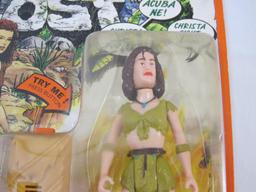 Two Land of the Lost Action Figures including Shung and Electronic Talking Christa, both sealed in