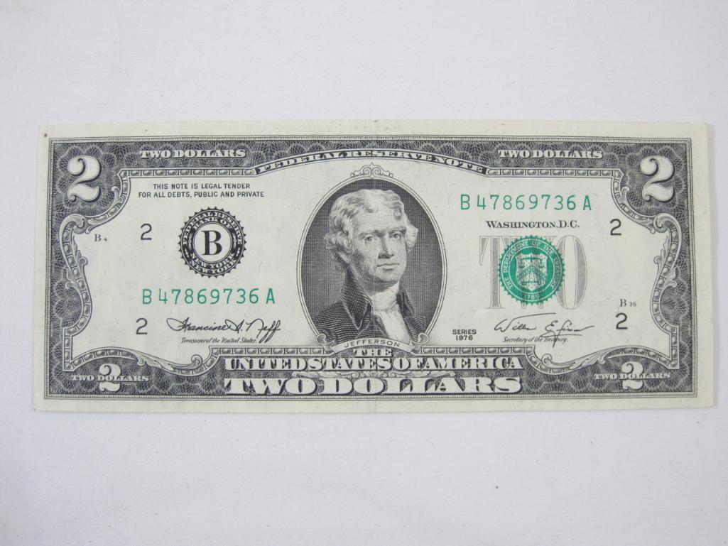 Two Bicentennial Two Dollar Bills, B47869736A and B55566862A