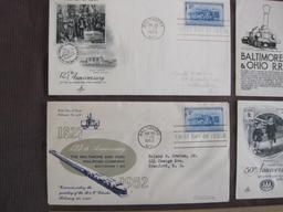 Lot of 4 1952 First Day of Issue covers: 3 commemorate the 125th anniversary of the Baltimore and