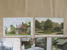 Lot of 8 vintage Philadelphia postcards that include Ben Franklin's grave and the William Penn House