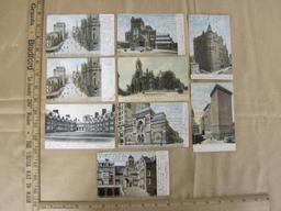 Nine vintage Philadelphia postcards, including City Hall, Academy of Fine Arts and University of