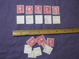 Lot of 1917 2 cent George Washington profile US postage stamps (Typ;e I), #499