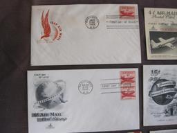 Lot of 6 First Day of Issue Air Mail covers, including: one with a 15 cent Universal Postal Union