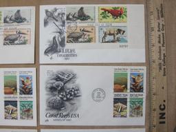 Lot of 6 First Day of Issue Stamps from 1972-1982 including National Parks Centennial, Coral Reefs