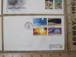 Lot of 6 First Day of Issue Stamps from 1972-1982 including National Parks Centennial, Coral Reefs