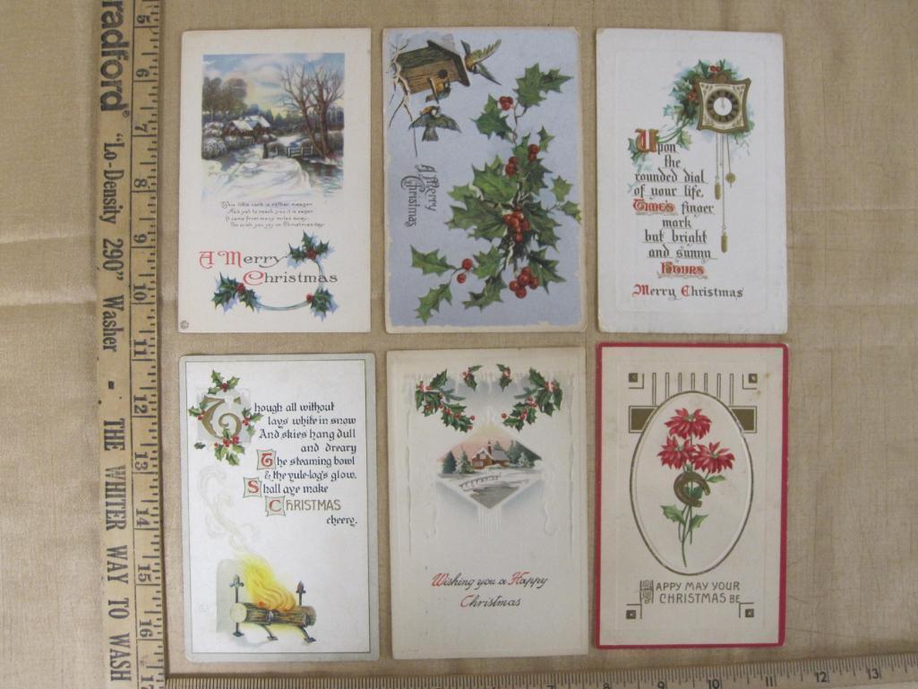 Assorted Christmas postcards from the early 20th Century.