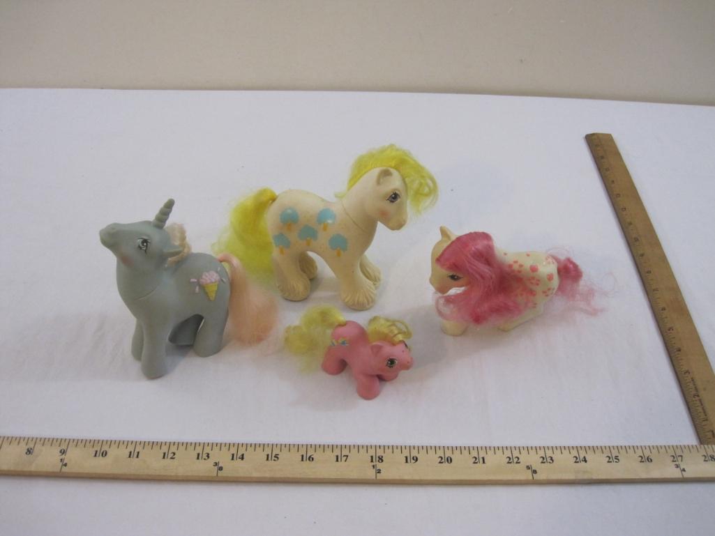 Lot of 4 My Little Pony Dolls from 1987 Hasbro Inc, 10 oz