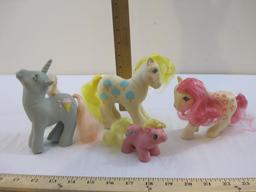 Lot of 4 My Little Pony Dolls from 1987 Hasbro Inc, 10 oz