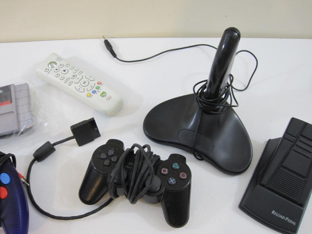 Lot of Misc. Video Game Accessories including XBOX 360 Remote, Super Nintendo WrestleMania Game (not