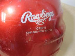 Child's Baseball Helmet and three aluminum baseball bats