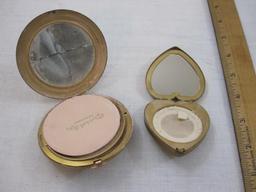 Two Vintage Gold Tone Compacts, 6 oz