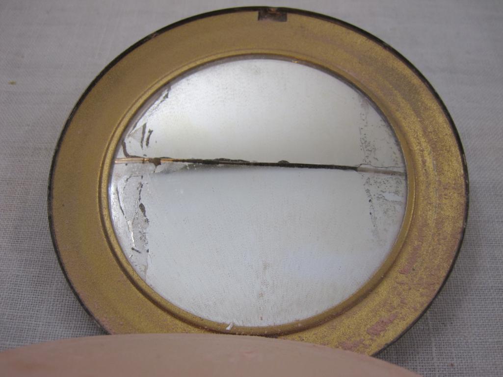 Two Vintage Gold Tone Compacts, 6 oz