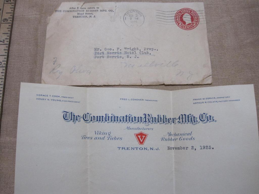 Lot of old stamped envelopes, postmarked from 1888 to 1925. Several contain enclosures, receipts or