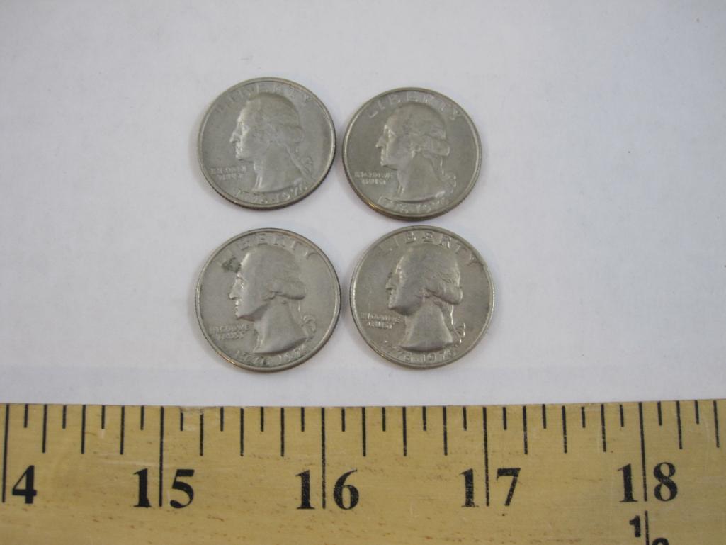 Four Bicentennial 1976 US Quarters