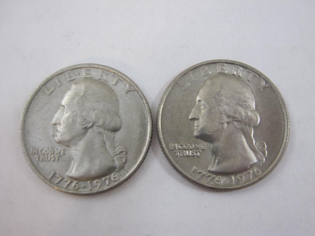 Four Bicentennial 1976 US Quarters