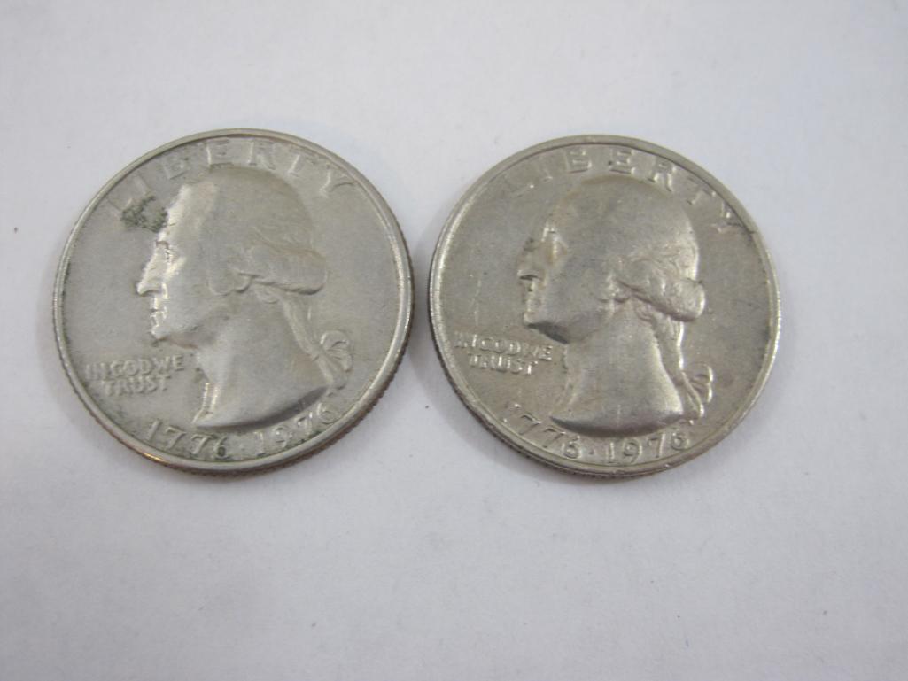 Four Bicentennial 1976 US Quarters