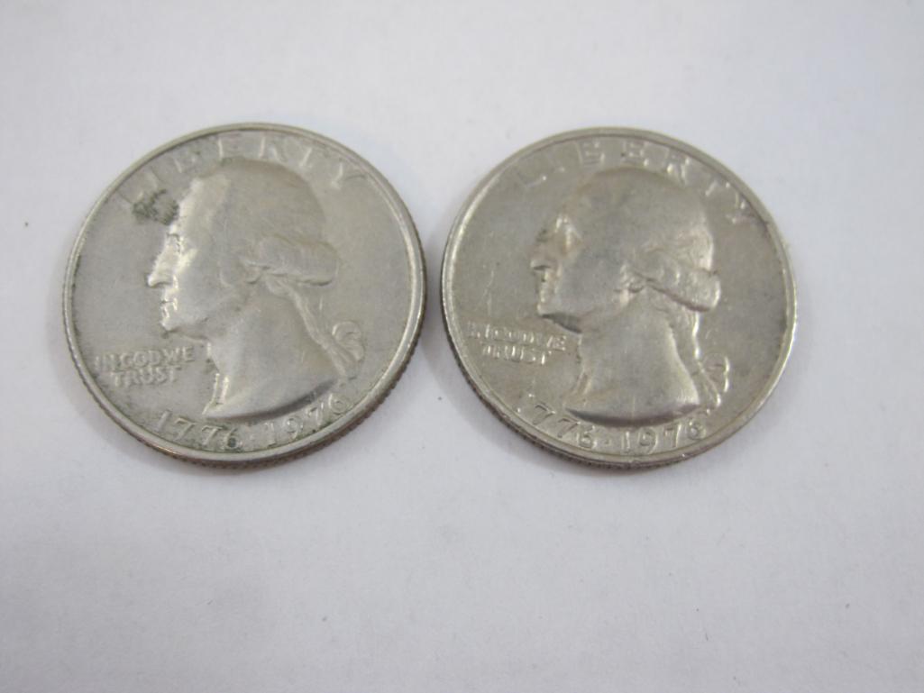 Four Bicentennial 1976 US Quarters