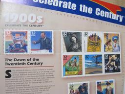 1900s Celebrate the Century Full Pane of Postage Stamps, 1998