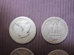 Lot of 6 Silver Quarters including 5 Standing Liberty and 1 Washington (1942), 34.9 g