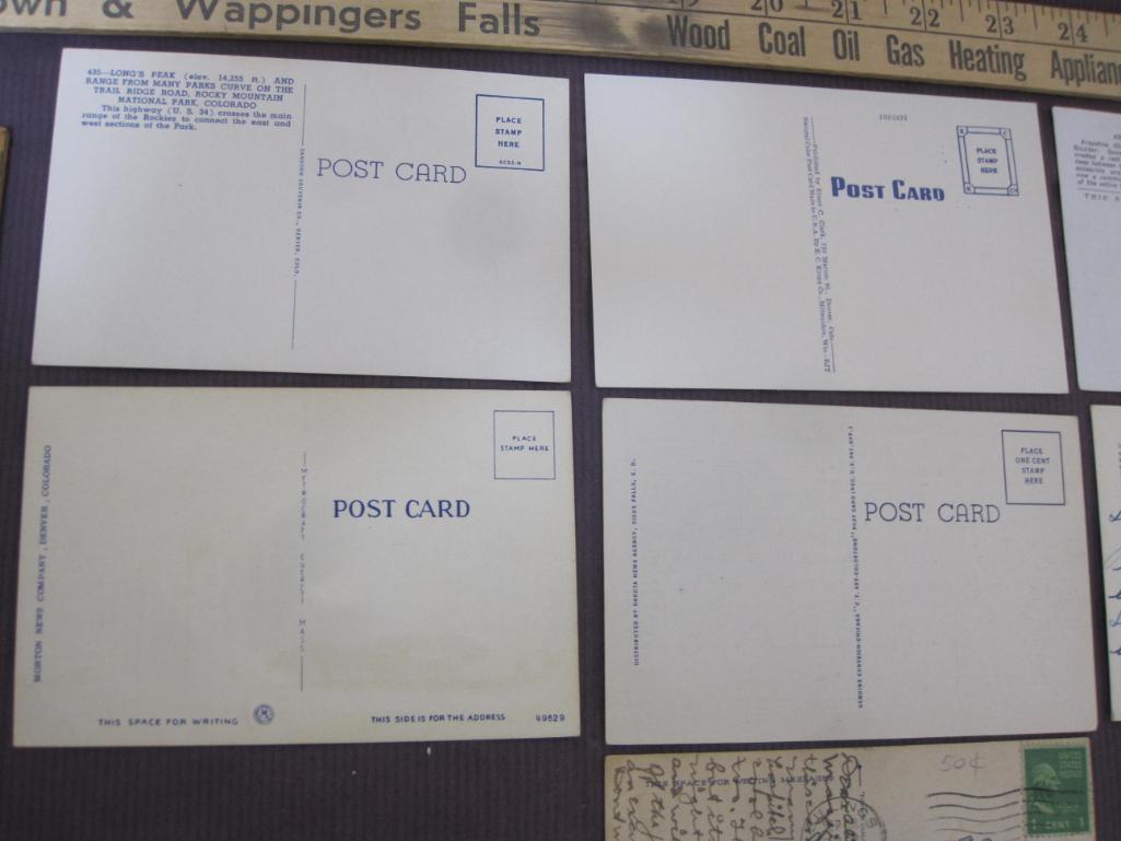 Seven Vintage American Scenic Postcards ,Colorado, Montana Sioux Falls South Dakota, Fort Francis