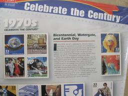 1970s Celebrate the Century Full Pane of Postage Stamps, 1999
