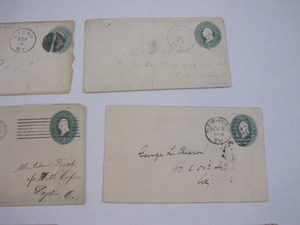 Batch of late 19th Century addressed, stamped envelopes, one with a letter enclosed. Plus one never