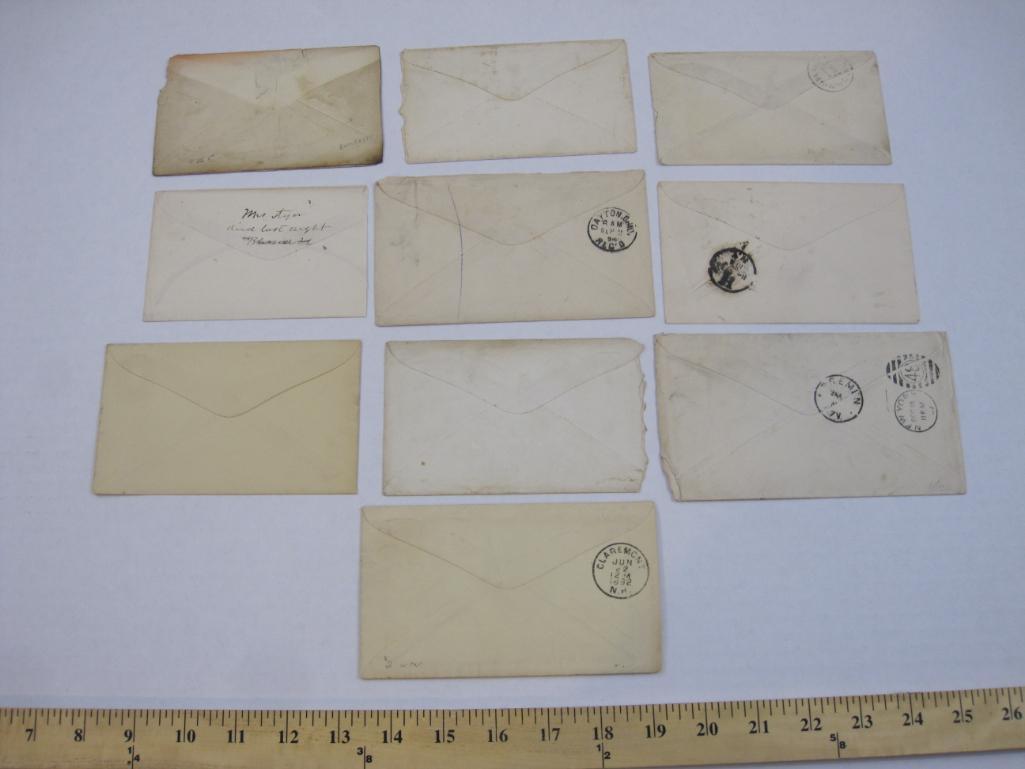 Batch of late 19th Century addressed, stamped envelopes, one with a letter enclosed. Plus one never