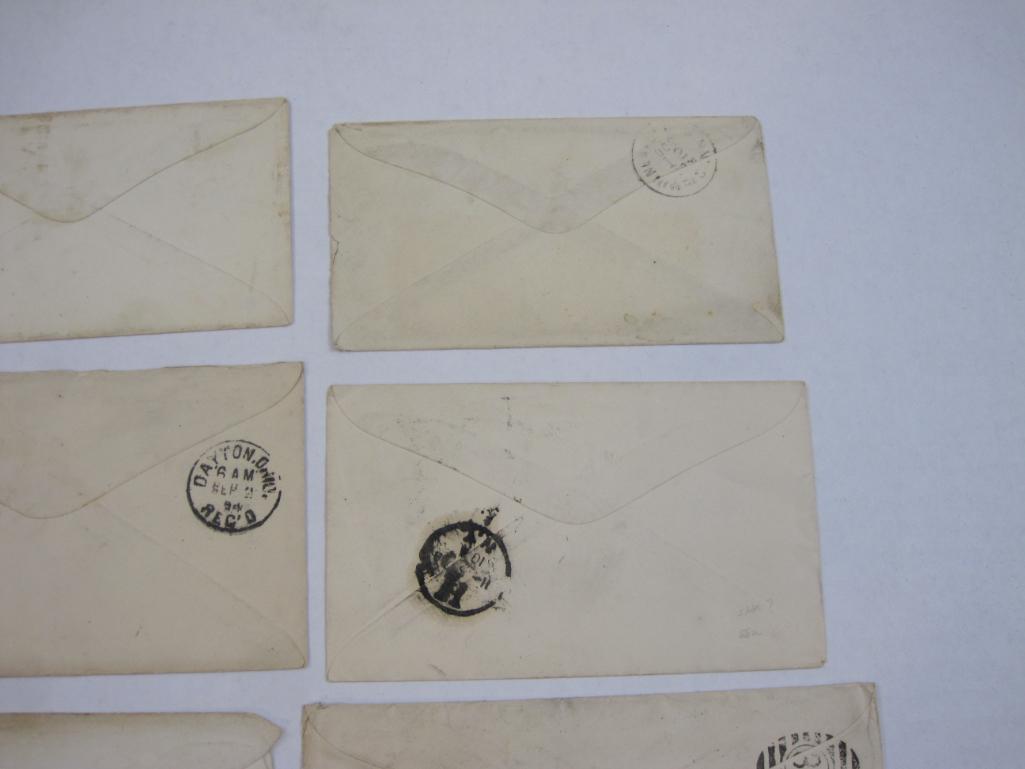 Batch of late 19th Century addressed, stamped envelopes, one with a letter enclosed. Plus one never