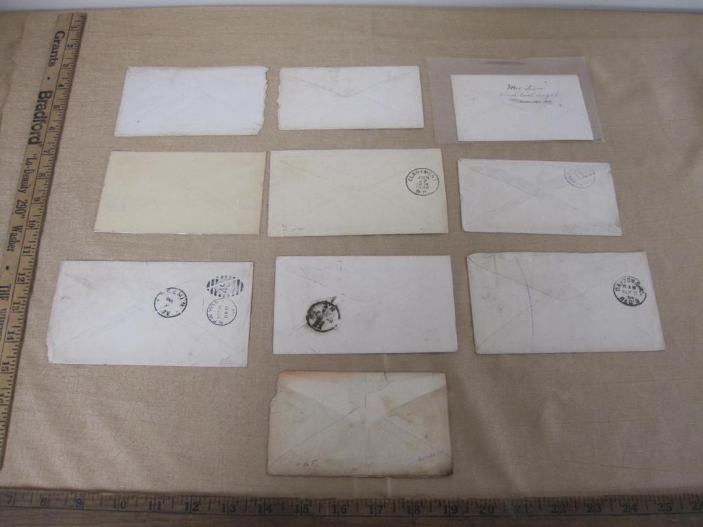 Batch of late 19th Century addressed, stamped envelopes, one with a letter enclosed. Plus one never