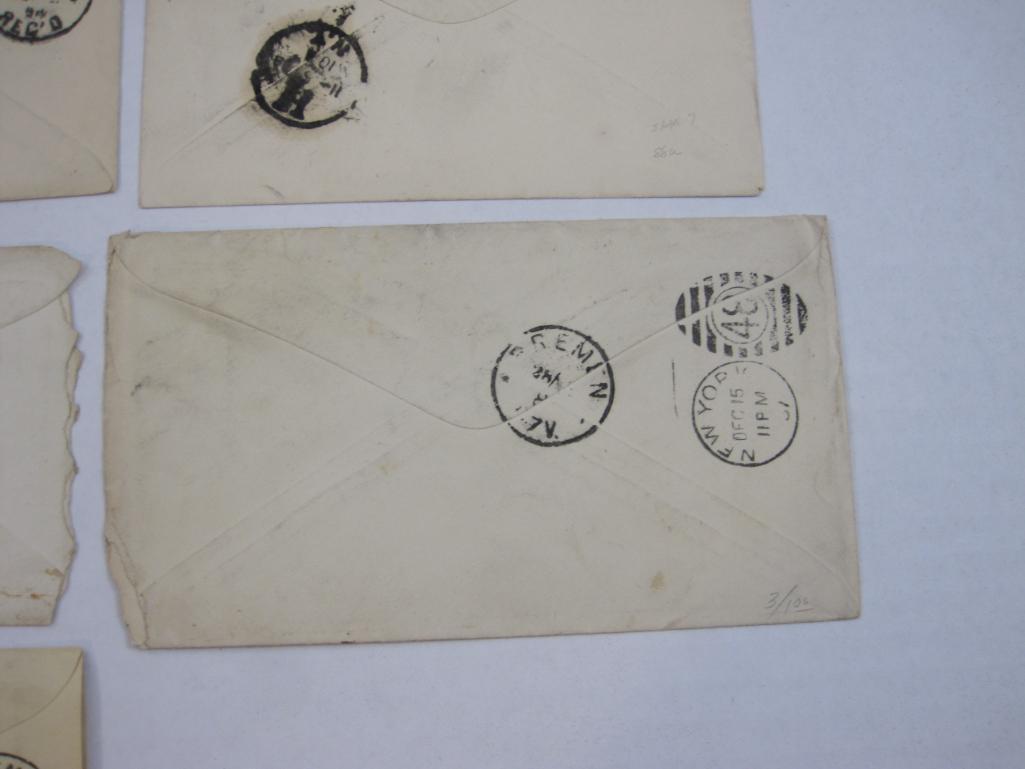 Batch of late 19th Century addressed, stamped envelopes, one with a letter enclosed. Plus one never