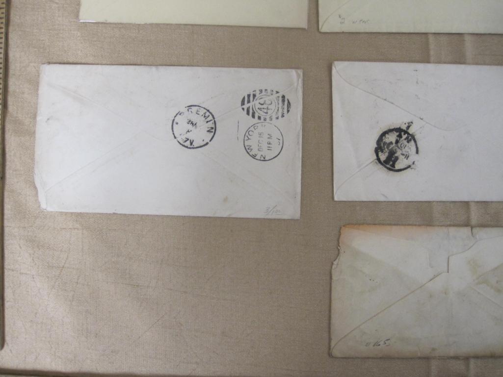 Batch of late 19th Century addressed, stamped envelopes, one with a letter enclosed. Plus one never