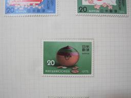 1975 and 1976 10, 20 and 50 yen Japan postage stamps, gum is intact