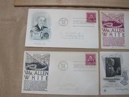 Four Vintage U.S First Day Covers William Allen White 1948